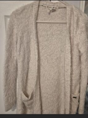 Roxy Cream Fuzzy Open-Front Cardigan